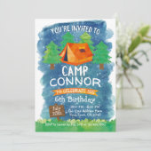 Zomerkamp, Camping Verjaardag Uitnodiging (Staand voorkant)