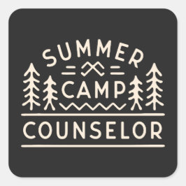 Zomerkamp counselor personeel bos esthetiek vierkante sticker