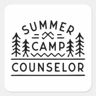 Zomerkamp counselor personeel vierkante sticker