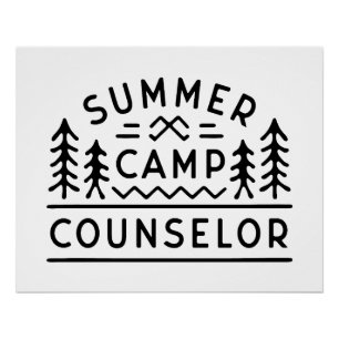 Zomerkamp counselor retro esthetisch perfect poster