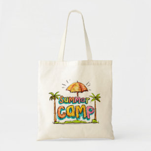 Zomerkamp - Kleurrijk zomerkampteken Tote Bag