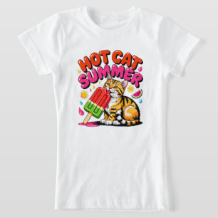Zomerkat Hete Zomer - Cute Kitty Cadeau voor Meisj T-shirt