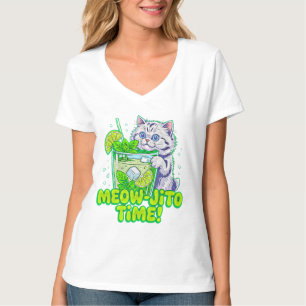 Zomerkat Meow-Jito Tijd - Tropische Vrouwelijke Ka T-shirt