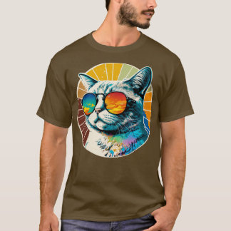 zomerkat met koele glazen voor alle kattenliefhebb t-shirt