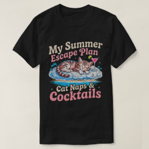 Zomerkat: Slaapjes & Cocktails Ontsnappingsplan T-shirt