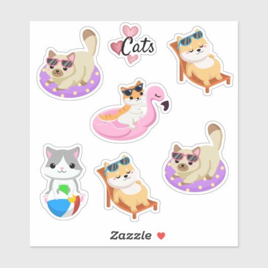 Zomerkatten Sticker (Vel)