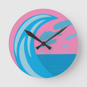 zomerklok met oceaangolven ronde klok