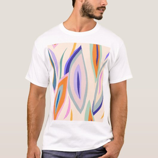Zomerkunst: Creatief collage patroon T-shirt (Voorkant)