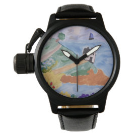 Zomerkust en bloemen horloge