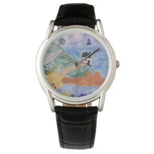 Zomerkust en bloemen horloge