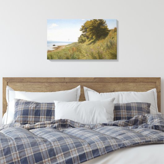 Zomerlandschap bij het Zee (door Ludvig Kabell) Canvas Afdruk (Insitu (Slaapkamer))