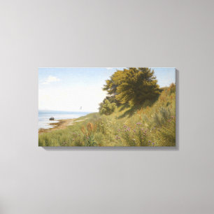 Zomerlandschap bij het Zee (door Ludvig Kabell) Canvas Afdruk