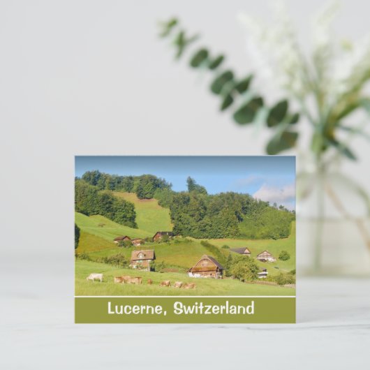 zomerlandschap in Zwitserland Briefkaart (Staand voorkant)