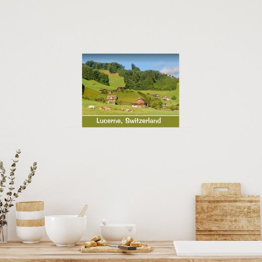 zomerlandschap in Zwitserland Poster (Keuken)