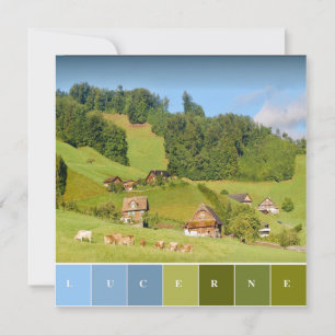 Zomerlandschap in Zwitserse platte kaart