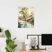 Zomerlandschap Waterverf Poster (Thuiskantoor)