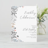 Zomerlijke bloemdecoratie verjaardagsfeestje kaart (Staand voorkant)