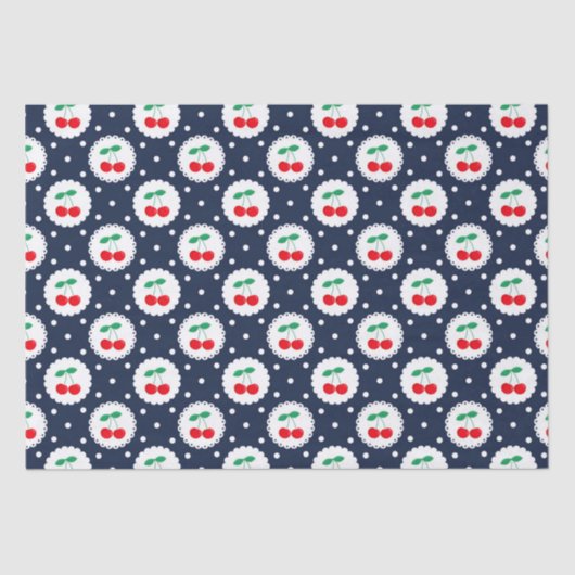  zomermarine, witte en rode kersen tissuepapier (Voorkant)