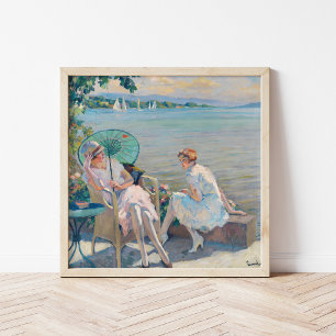 Zomermiddag aan het meer   Edward Cucuel Poster