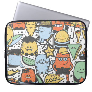 Zomermonsters, kleurrijk naadloos patroon laptop sleeve