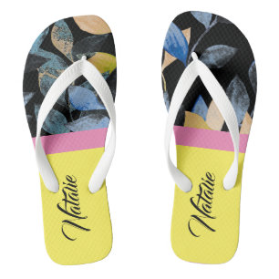 zomerontwerp Monogram kleurrijke waterverf Teenslippers