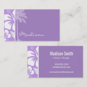 Zomerpalm; Heldere Lavendel Tropische Hibiscus Visitekaartje (Voorkant / Achterkant)