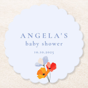 zomerpapaver-Baby shower Kartonnen Onderzetters