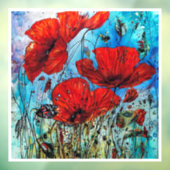 zomerpapaver raamsticker (Vel 3)