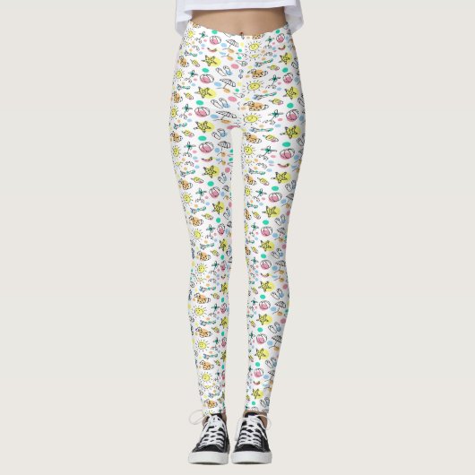 Zomerpatroon Leggings (Voorkant)