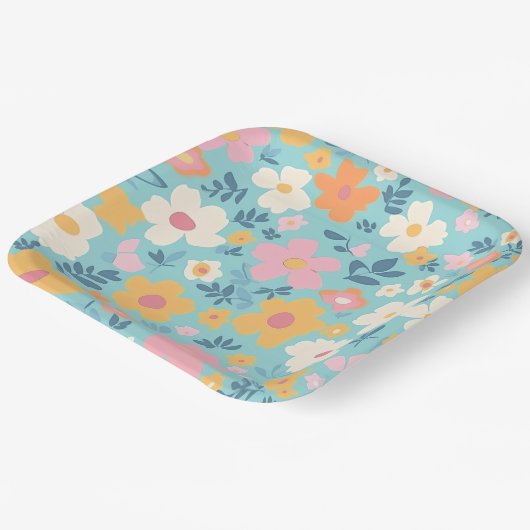 Zomerpatroon Papieren Bordje (Gebogen)