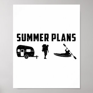 Zomerplannen Gaan Kamperen Wandelen En Kayakken Ka Poster
