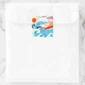 Zomerpret, Down Under, Australië, Vierkante Sticker (Tas)