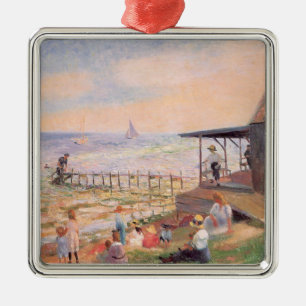 Zomerpret op het strand metalen ornament