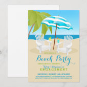 Zomerpret Strandfeest Uitnodigingen (Voorkant / Achterkant)