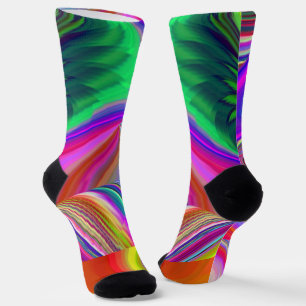 Zomerregenboog, Abstracte 3D Regenboogkunst Sokken