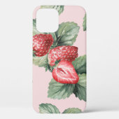Zomerrijpe aardbeien: Waterverf roze Case-Mate iPhone Case (Achterkant)