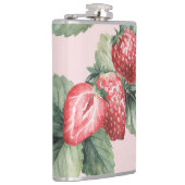 Zomerrijpe aardbeien: Waterverf roze Heupfles (Rechts)