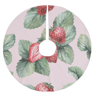 Zomerrijpe aardbeien: Waterverf roze Kerstboom Rok