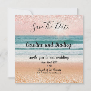 Zomerromance: Elegant strand Save The Date