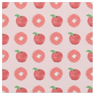 Zomerroze appels en graefruits Patroon Stof