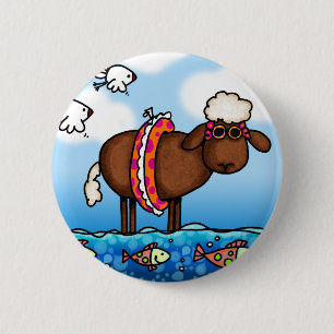 zomerschaap ronde button 5,7 cm