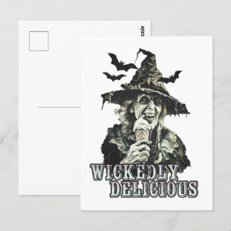 Zomerse gothic Spooky Witch met ijsje Briefkaart