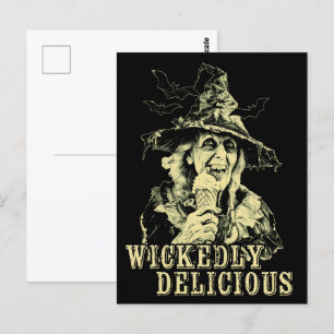 Zomerse gothic Spooky Witch met ijsje Briefkaart