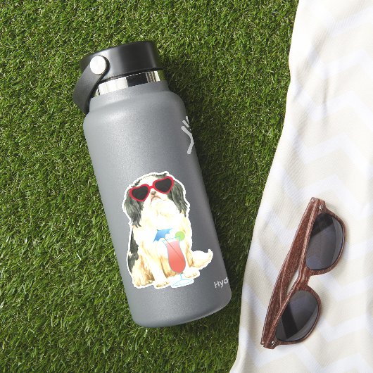 Zomerse Japanse Chin Vinyl Sticker (HydroFlask Insitu)