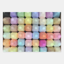 Zomerse kleuren van pastel krijt stokken inpakpapier vel