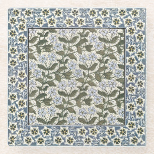 Zomerse maagdenpalmbloem Elegant Bloemen Glazen Onderzetter
