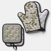 Zomerse maagdenpalmbloem  Elegant Bloemen Ovenwant & Pannenlap Set (Voorkant / Achterkant)