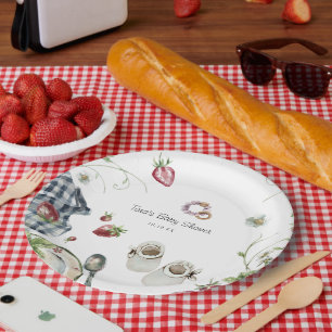 Zomerse picknick Babyborrel Papieren bord