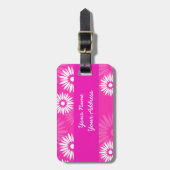 Zomerse roze bloemen Bagagelabel (Voorkant verticaal)