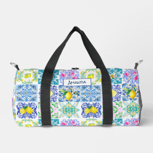 Zomerse Siciliaanse citrus Mediterrane azulejo Plunjezak